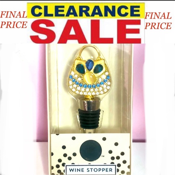 MODERN EXPRESSION Wine Bottle Stopper Gold Tone/Rhinestone Purse - NIB - NWT - Picture 5 of 6